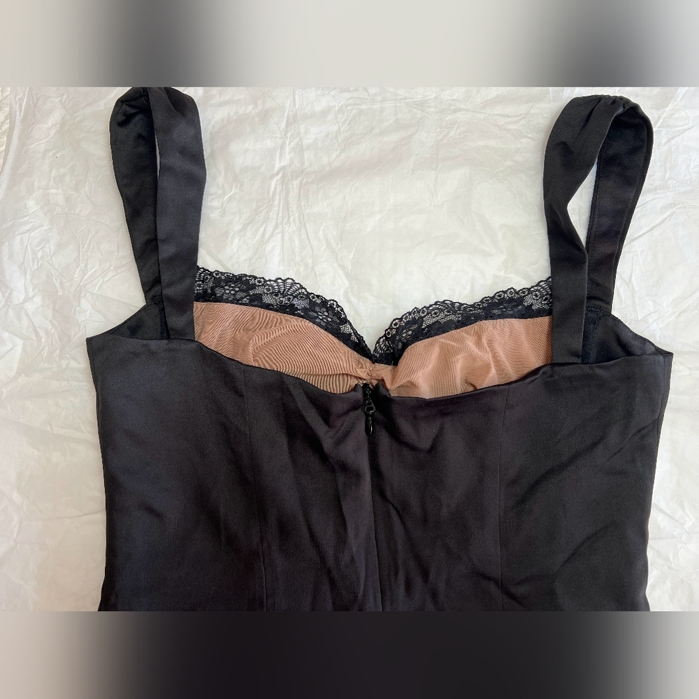 House of CB Black Lace-Trim Mini Slip Dress - Picture 13 of 15